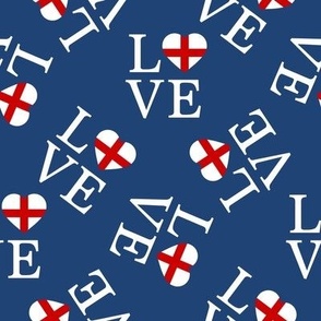 MEDIUM Love England fabric - country cute pride united kingdom england navy 8in
