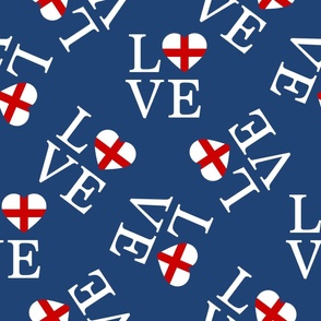 JUMBO Love England fabric - country cute pride united kingdom england navy