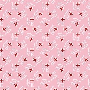 MICRO Love England fabric - country pride united kingdom_ england pink 2in