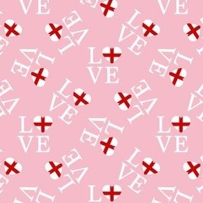 MINI Love England fabric - country pride united kingdom_ england pink 4in