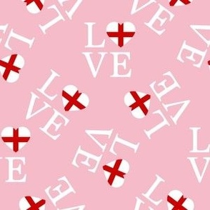 SMALL Love England fabric - country pride united kingdom_ england pink 6in