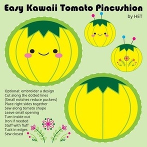 Easy Kawaii Tomato Pincushion Yellow 
