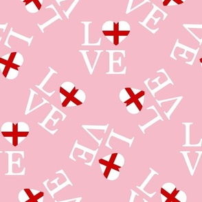 XLARGE Love England fabric - country pride united kingdom_ england pink 12in