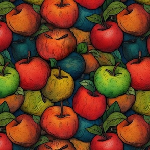 apples in red and green and yellow