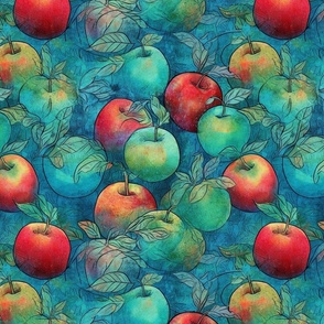 watercolor apples 