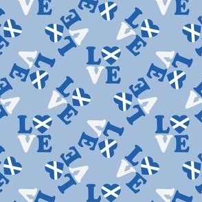 MINI Love Scotland fabric - scottish blue and white fabric - pale blue 4in