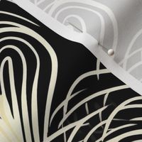 art deco feathers in white
