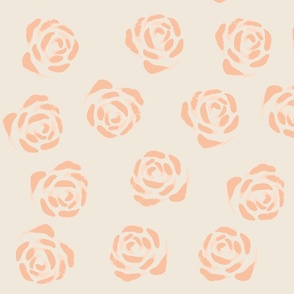 Romance in Bloom | Delicate apricot rose on vanilla ivory