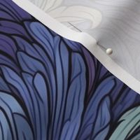 art nouveau feathers in purple