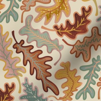 Wild Leaves - soft palette | on cream | 12