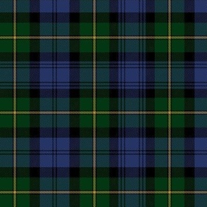 Gordon Clan tartan from 1793, 6"  (black guards on yellow stripes) 