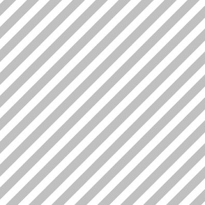Grey and White Diagonal Stripes Small