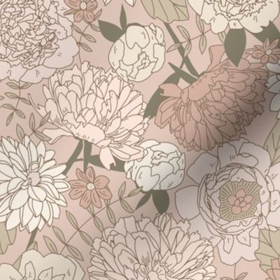 retro floral - odessa pink blush