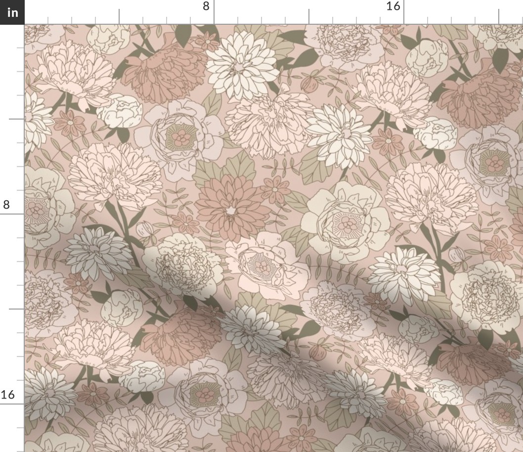 retro floral - odessa pink blush