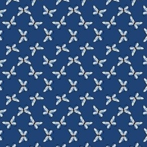 MICRO Scottish Flag Butterflies fabric - scotland blue and white cross navy 2in