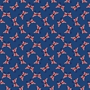 MICRO United Kingdom Flag Butterflies fabric - union jack design navy 2in