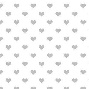 Small Grey Hearts on White Background