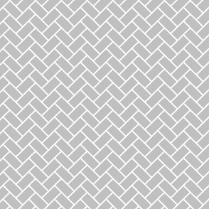 Grey and White Herringbone Small Scale