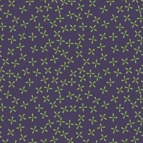 Green Sparkles on Purple