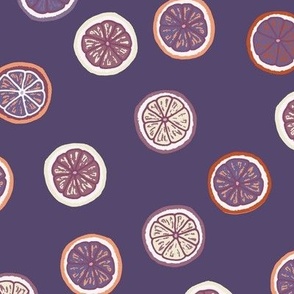 Lemon slices in orange and purple 10.4"