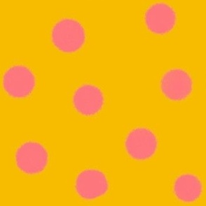 Yellow pink spots dots coordinate blender