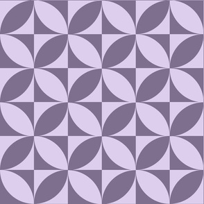 Lavender Purple Mid Century Circle Tile Pattern Print