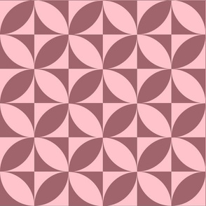 Blush Pink Mid Century Circle Tile Pattern Print
