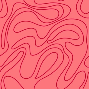Red pink swirly abstract lines