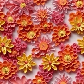 3d Pinks and Orange Flowers