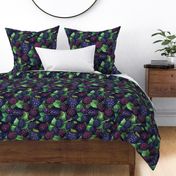 bold batik black berries 