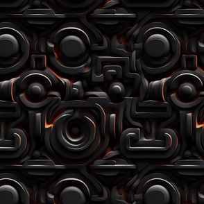 black and orange abstract  geometric 