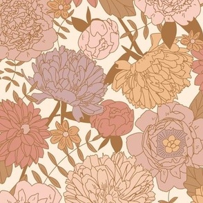 retro floral - summer blush