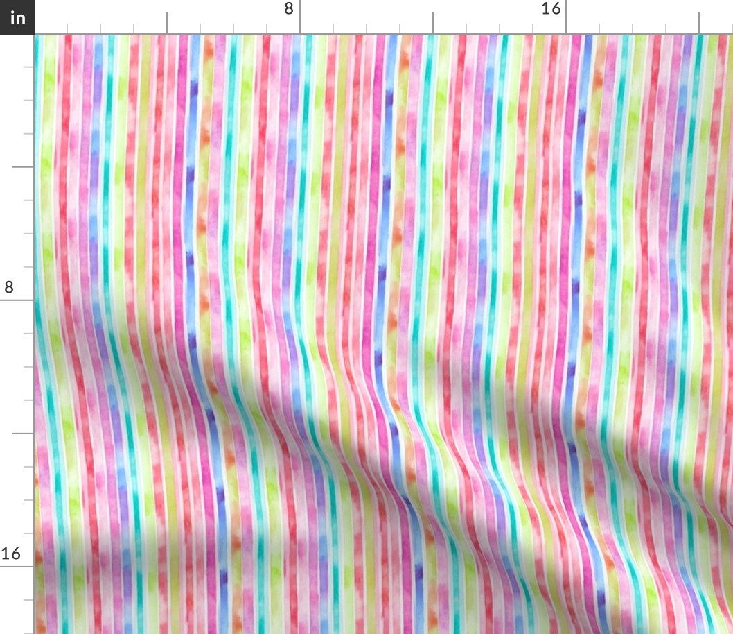 Whimsical Watercolor Stripes: Watermelon Rainbow