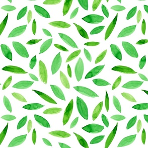 Green Watercolor Leaves