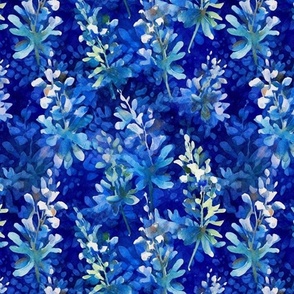 bluebonnets batik in deep blue