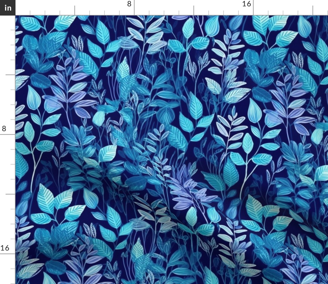 blue botanical print 