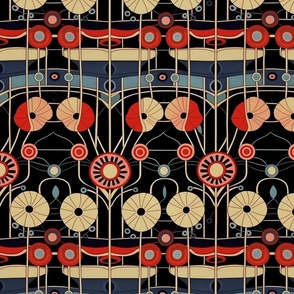 charles rennie mackintosh deco abstract geometric floral 