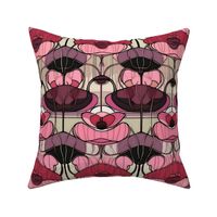 charles rennie mackintosh deco in red and pink and purple