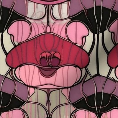 charles rennie mackintosh deco in red and pink and purple