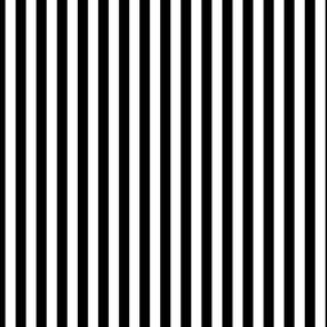 Black and White Vertical Stripe 1/4"