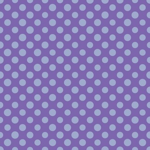 Two tone purple and lavender slightly varied scale polka dot grid - large scale, sized for wallpaper, bedding