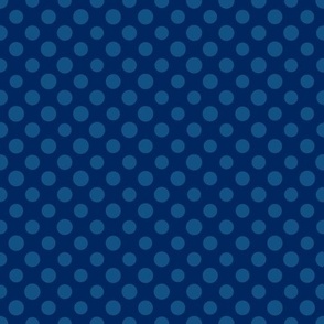 Two tone navy blue and teal slightly varied scale polka dot grid - large scale, sized for wallpaper, bedding