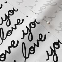 I Love You Cursive Script Handwriting With Hearts