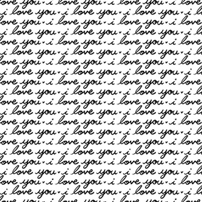 I Love You Cursive Script Handwriting With Hearts