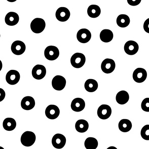 Black and White Dots on White (Large)