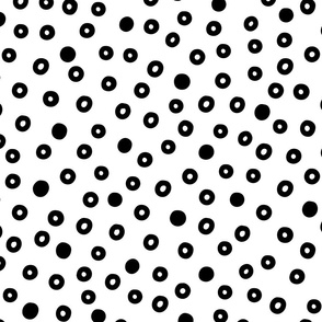 Black and White Dots on White (Medium)