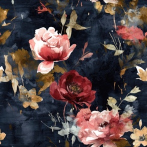 Emma Rose - Dark Moody Floral | Celestial Blue and Blush