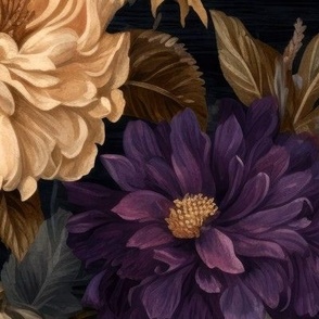 Dark, Moody Floral | Purple & Gold