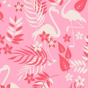 Tropical Island Pink Flamingos