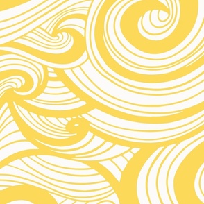 Ocean Waves Buttercup Yellow XL